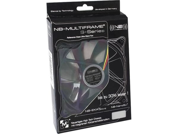 Noiseblocker Multiframe M12-P, Vifte, 12 cm, 2000 RPM, 133 m³/t, Sort