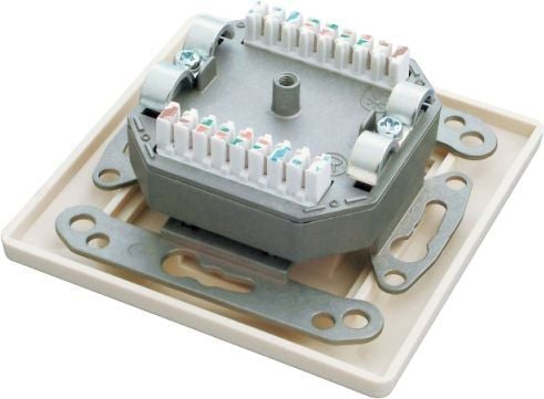 Solarix SX9-2-5E-STP-WH - Upotettu pistorasia - CAT 5e - STP - RJ-45 X 2 - valkoinen - 1-tie