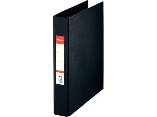 Esselte rengaskansio FSC® A5 2RR/25 mm, A5, Muovi, musta, 190 arkkia, 2,5 cm, 40 mm