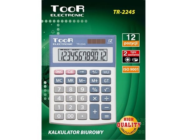 TR-2245 TOOR kontorregnemaskin 12-posisjoner