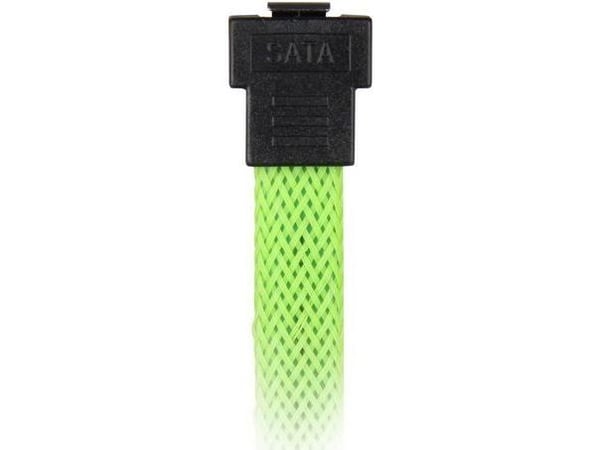 Sharkoon - SATA-kabel - Serial ATA 150/300/600 - SATA (hunn) til SATA (hunn) - 45 cm - låst, 90° kontakt - grønn