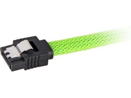 Sharkoon - SATA-kabel - Serial ATA 150/300/600 - SATA (hunn) til SATA (hunn) - 45 cm - låst, 90° kontakt - grønn