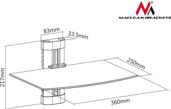 Maclean MC-663, 250 mm, 360 mm, 2,26 kg, 1 kpl