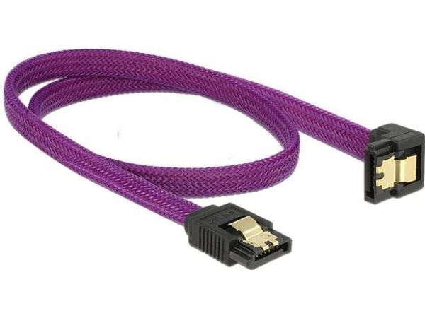 DeLOCK 83696, 0,5 m, SATA III, Uros/uros, Purppura, Suora