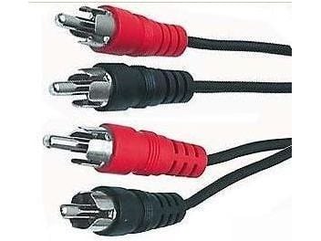 PremiumCord KJACKCMM2-2, 2 x RCA, Hankjønn, 2 x RCA, Hankjønn, 2 m, Sort, Rød