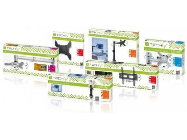 Techly ICA-PLB 161M, 58,4 cm (23"), 139,7 cm (55"), 400 x 400 mm, 400 x 400 mm, 0 - 12°, Musta