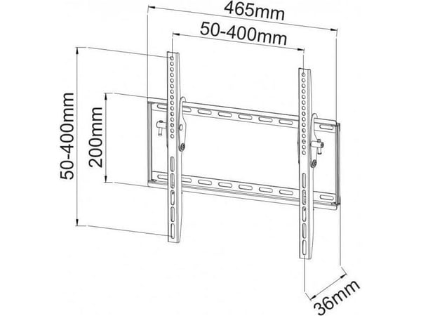 Techly ICA-PLB 161M, 58,4 cm (23"), 139,7 cm (55"), 400 x 400 mm, 400 x 400 mm, 0 - 12°, Musta