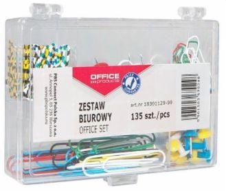 Office Products kontorsett (stifter og binders/spiker) OFFICE PRODUCTS, mix 135 stk. - 5901503670248