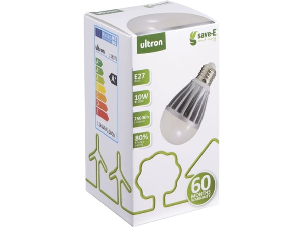 save-E - LED-lyspære - form: A60 - mattslipt finish - E27 - 10 W (ekvivalent 60 W) - klasse A+ - varmt hvitt lys - 3000 K