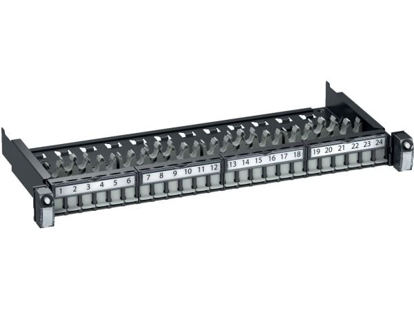 Schneider Actassi Evolution S-One - Koblingspanel - CAT 6 - STP - RJ-45 X 24 - mørk grå, RAL 7016 - 1U - 19"