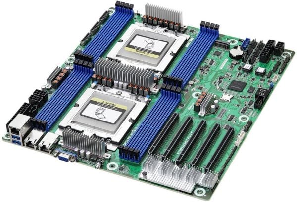Hovedkort AsRock TURIN2D16-2T 2x SP5 OG Epyc 9004/9005 Soc (16x DIMM 2x MCIO opptil 16xSATA 1xM.2 2x10Gbe IMPI EEB)