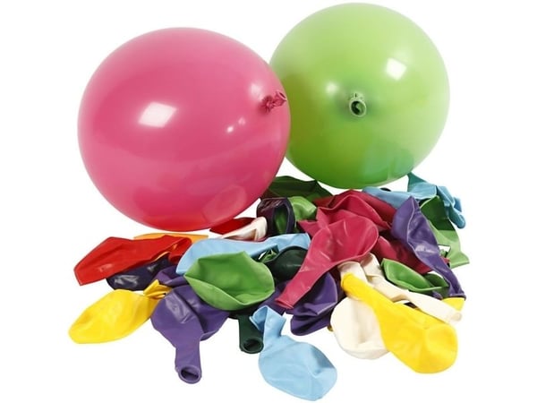 Balloner, runde med 100 ass. farver