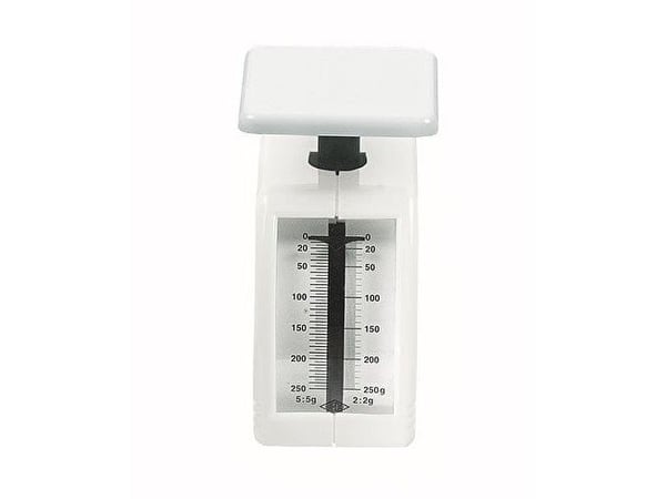 Wedo 249 862000, Mekanisk kjøkkenvekt, 0,25 kg, 2 g, Hvit, Benkeplate, g