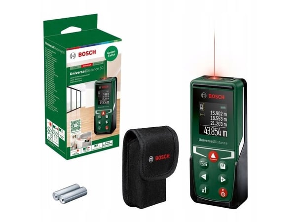Bosch UniversalDistance 50, Laseravstandsmåler, m, Svart, Grønn, Digitalt, 50 m, 0,05 m