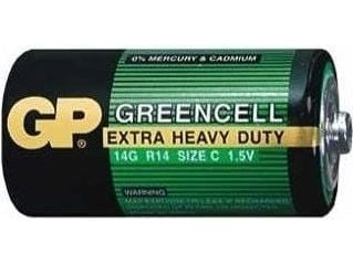 GP Batteries Greencell C, Engangsbatteri, C, Sinkklorid, 1,5 V, 2 stykker, Grønn