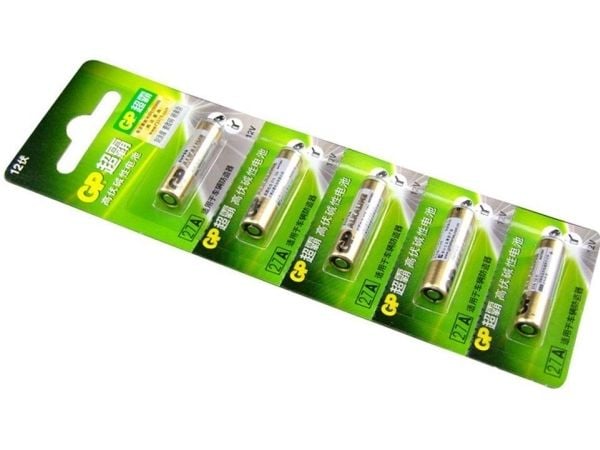 GP Batteries High Voltage 27A, Engangsbatteri, Alkalinsk, 12 V, 5 stykker, 20 mAh, Gull, Grønn, Hvit