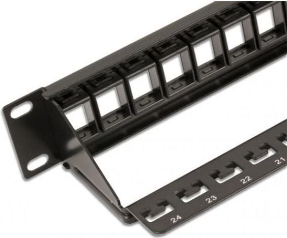 Intellinet Network Solutions patchpanel 24 portar för Keystone-moduler, 1U, svart (720328)