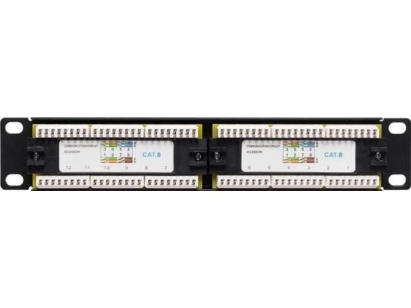 Netrack - Koblingspanel - CAT 6 - UTP - RJ-45 X 12 - svart - 10"
