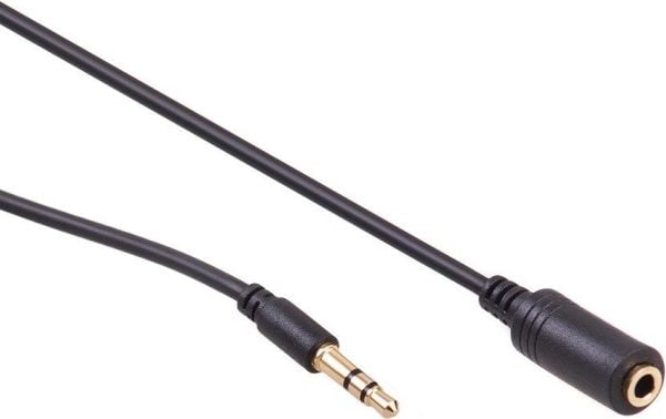 Maclean MCTV-821 - Lydforlengelseskabel - mini-phone stereo 3.5 mm hann til mini-phone stereo 3.5 mm hunn - 5 m - skjermet - svart