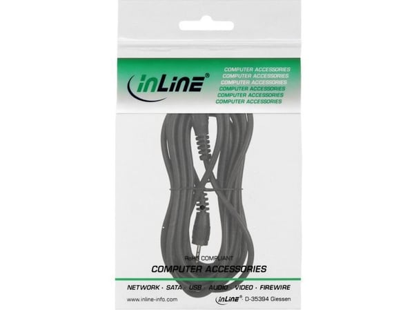 InLine 99936E, 2,5 mm, urosliitin, 2,5 mm, urosliitin, 3 m, musta