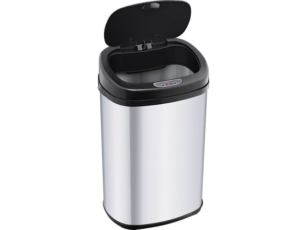 Lamart Sensor - Søppelbøtte - bevegelsessensorlokk - 30 L - rustfritt stål, plast - svart, rustfritt stål