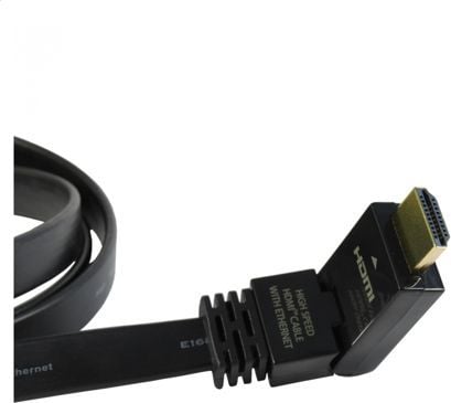 ART AL-05 - HDMI-kabel med Ethernet - HDMI hann til HDMI hann - 1.5 m - 180°-dreiekontakt, flat