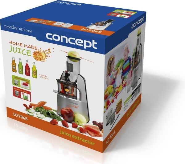 Concept LO-7065, Juicepress, Svart, Silver, 60 RPM, 1 l, 1000 ml, Rostfritt stål