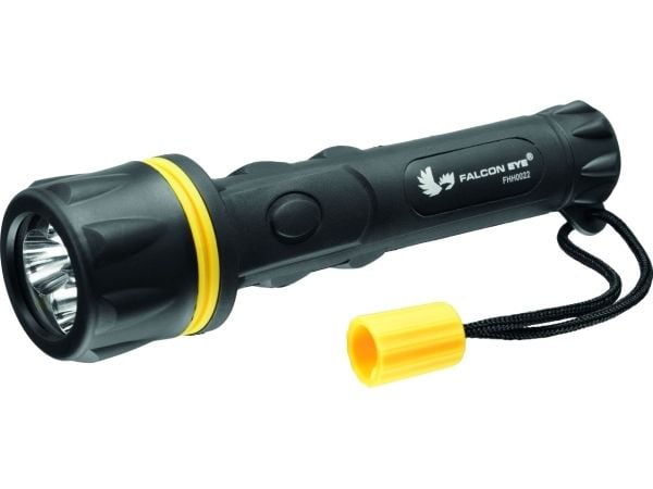 Falcon Eye lommelykt gummibelagt, batteridrevet, håndholdt LED (FHH0021)