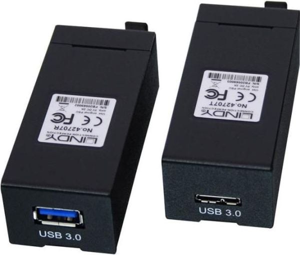 Lindy 42707, AV-sender og -mottaker, 200 m, Koblet med ledninger (ikke trådløs), Svart