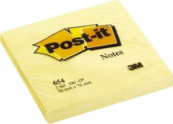 Post-it POST-IT SELVklebende BLOKK, GUL, 100 ARK, 76X76 MM XX-0048-05550
