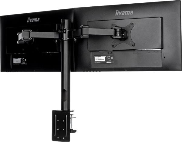 Iiyama DS1002C-B1 - Monteringssett - justerbar arm - for 2 skjermer - svart - skjermstørrelse: 10"-30" - skrivebordsmonterbar - for ProLite E2783QS...