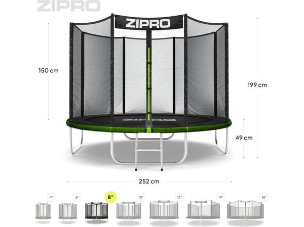 Jump Pro med ytre nett 8FT 252cm