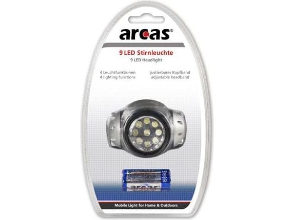 Arcas - Pään taskulamppu - LED - 4-tila - hopea