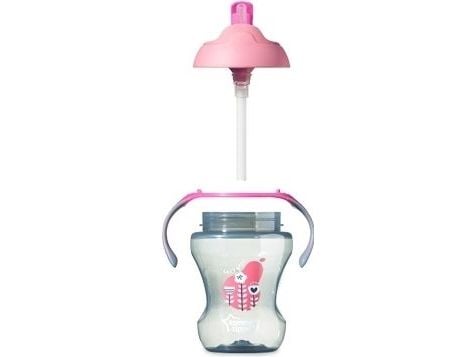 Tommee Tippee kopp med sugerør Girl 230 ml rosa (TT0321)