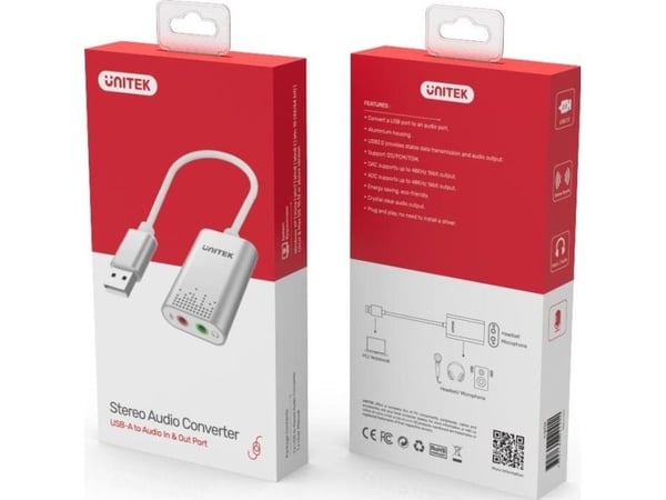 Unitek Y-247A - Lydkort - 16-bit - 48 kHz - stereo - USB 2.0