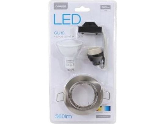 Omega LED valonheittimen pidike pyöreä nikkeli