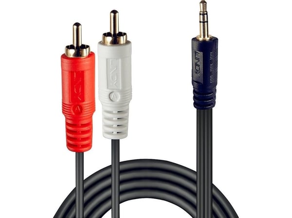 Lindy 35683, 2 x RCA, Hankjønn, 3.5mm, Hankjønn, 5 m, Svart