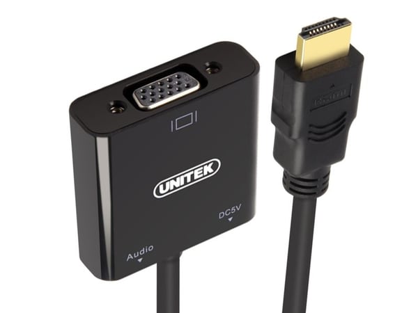 Unitek Y-6355 - Videokonverterare - HDMI - VGA - svart