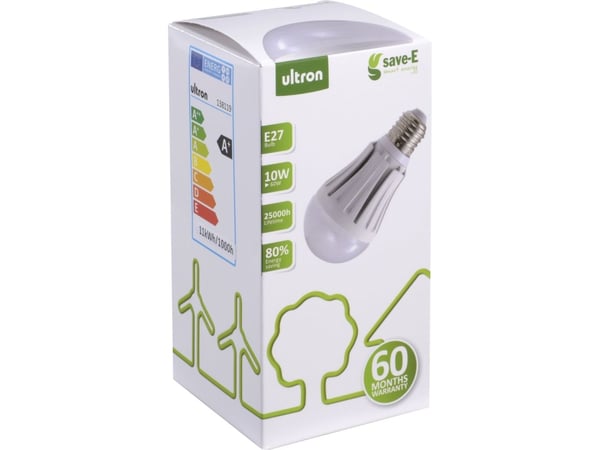 save-E - LED-lyspære - form: A60 - mattslipt finish - E27 - 10 W (ekvivalent 60 W) - klasse A+ - varmt hvitt lys - 3000 K