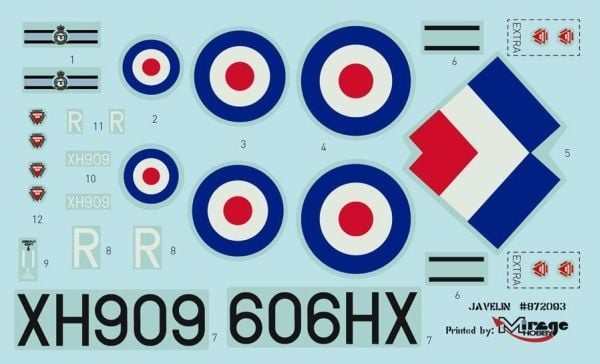 Mirage Gloster Javelin F Mk9 Model Kit - Fly