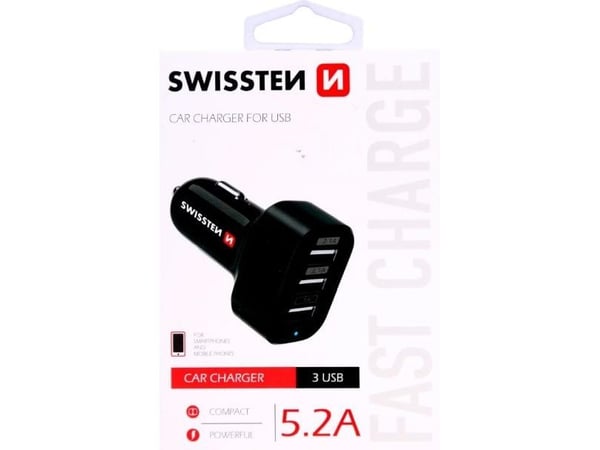 Swissten 20111200, automaattinen, DC, 5,2 A, musta