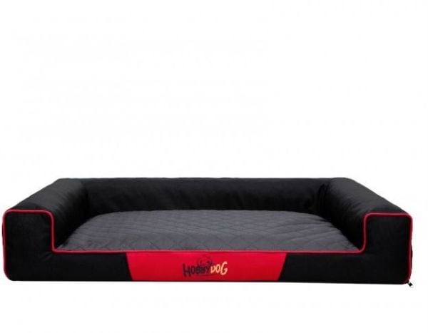 Hobbydog L (R1) Victoria hundeseng svart med grafittfarget madrass