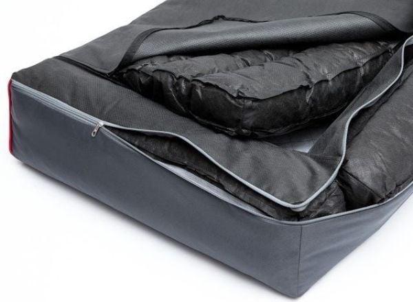 Hobbydog hundekurv Victoria – svart med grafittfarget madrass XL