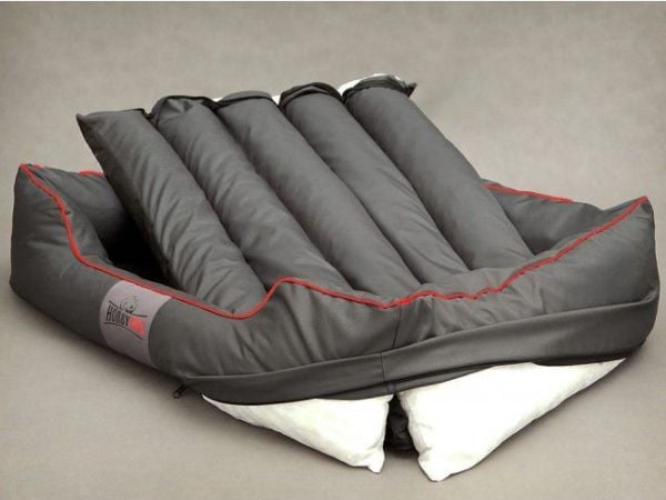Hobbydog Comfort hundeseng grå med rød kant XXXL