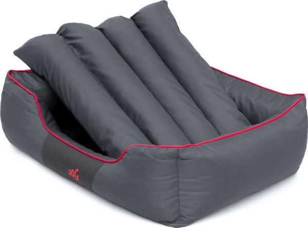 Hobbydog Comfort hundeseng grå med rød kant XXXL