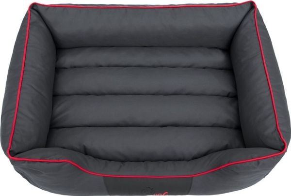 Hobbydog Comfort hundeseng grå med rød kant XXXL