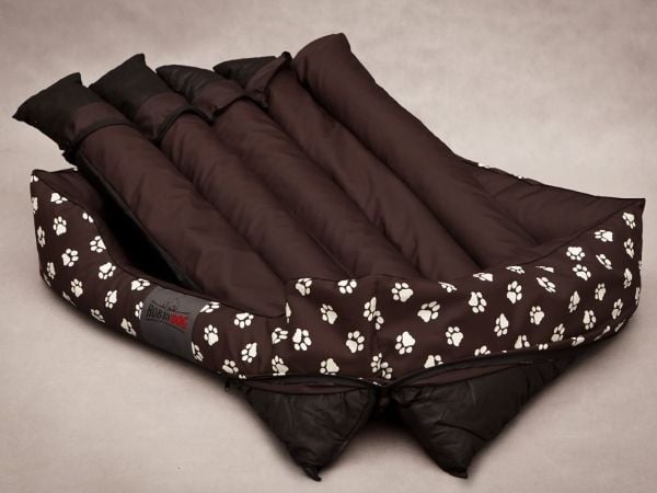 Hobbydog liggeunderlag Prestige - brun med poter XL
