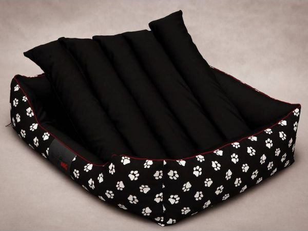 Hobbydog hundeseng Prestige - svart med poter L