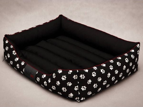 Hobbydog hundeseng Prestige - svart med poter L