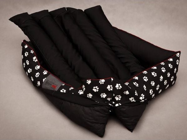 Hobbydog hundeseng Prestige - svart med poter L